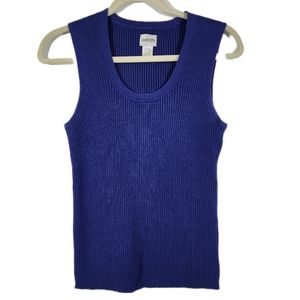 Chico’s Cobalt blue sleeveless Silk blend sweater tank Size 2
